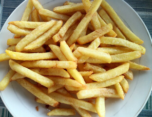 French fries on a white plate