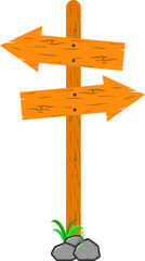 Wooden signs. Path pointer. Surface for the inscription.