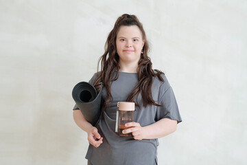 Active woman with Down syndrome in sportswear