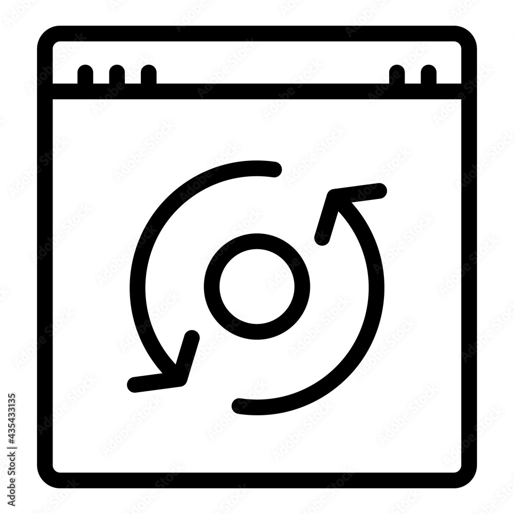 Poster webpage refresh icon. outline webpage refresh vector icon for web design isolated on white backgroun