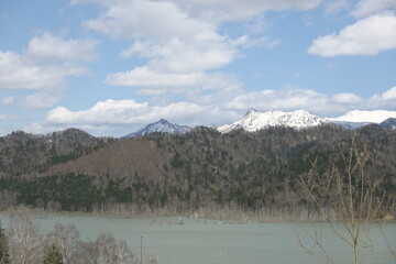 湖, 水, 山, 風景, 自然, 空, 山, 木, 森, 青, 川, 雪, 全景, 雲, 雲, 公園, 国の, 草, 緑, 明媚, 旅行, アウトドア, いけ, 冬