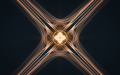 abstract illustration of a fantastic star with many rays on a black background