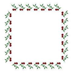 cherry branch with leaves