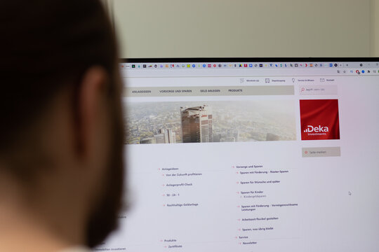 New York, USA - 1 May 2021: DekaBank Deka.de Deka Investments company website on screen, Illustrative Editorial.