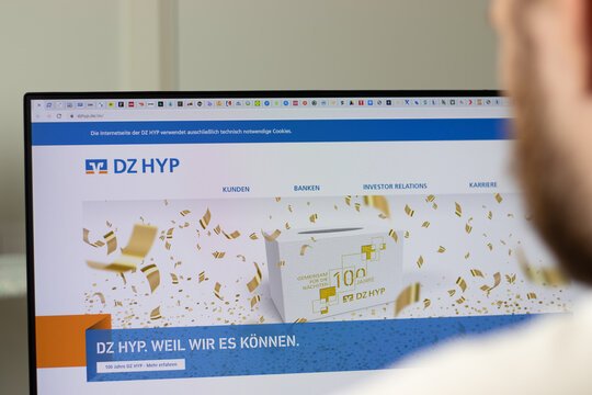 New York, USA - 1 May 2021: DZ HYP Deutsche Genossenschafts-Hypothekenbank company website on screen, Illustrative Editorial.