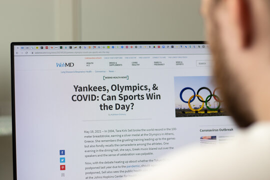 New York, USA - 1 May 2021: WebMD company website on screen, Illustrative Editorial.