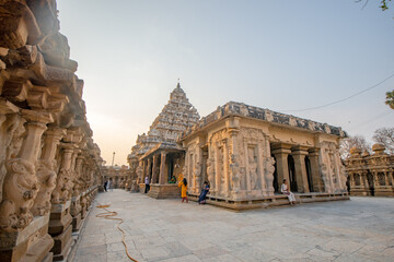 The Kanchi Kailasanathar temple is the oldest structure in Kanchipuram. Located in Tamil Nadu, India, it is a Hindu temple in the Tamil architectural style. It is dedicated to the Lord Shiva.