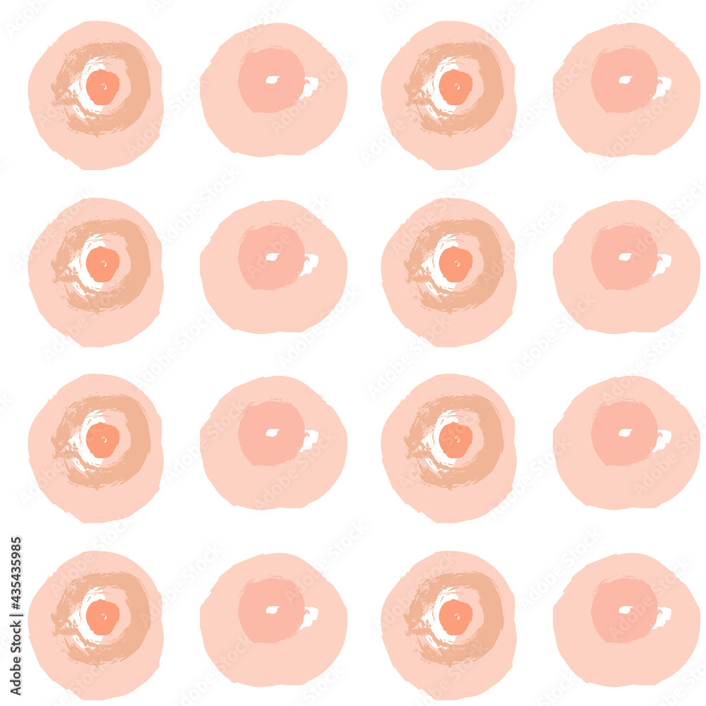 Poster painted circles background. acrylic paint or ink rounded hand painted brush strokes. vector seamless