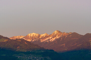 sunset over the mountains