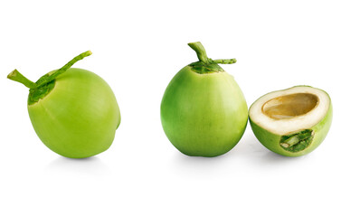 green coconut isolated isolated on white background