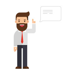 businessman speaking with speech bubble