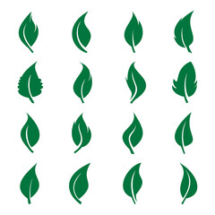 Abstract Leaf Icon Vector Set