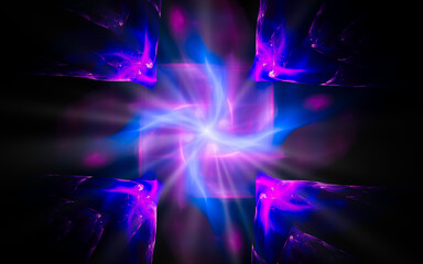abstract illustration computer render background image fantastic star with rays for web design and graphics