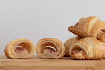 Close up of croissants of calabreza.