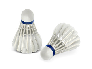 Fototapeta na wymiar Badminton ball or shuttlecock isolated on white background with clipping path