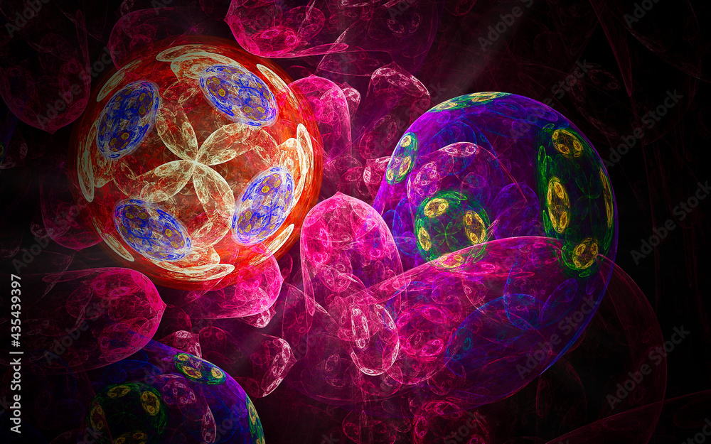Aufkleber digital illustration abstract image generated fractal background image wallpaper pattern of various 