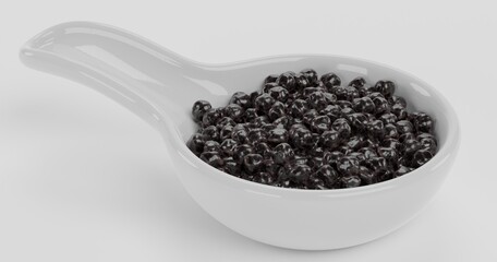 Realistic 3D Render of Black Caviar