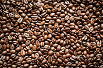 Roasted Coffee Beans background texture. 