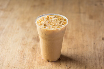 Cold Coffee On Wooden table