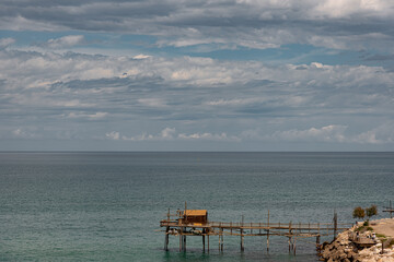 Termoli, Molise. The Walk of the Trabucchi. Ancient Trabucco