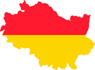 Obraz premium Simple vector administrative flag map of the Polish regional capital city of Wroclaw, Poland