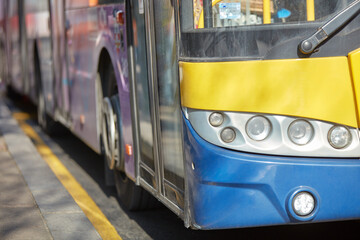 Public transportation -  bus in urban surroundings.