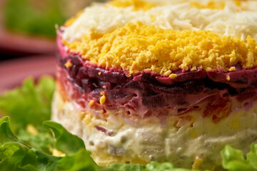 herring under a fur coat traditional New Year's salad