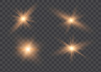 Glow light effect. Star burst with sparkles. Vector illustration.
