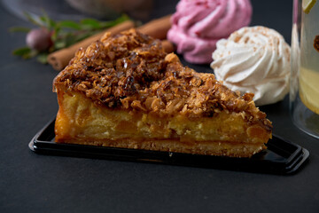 festive puff pastry pie with apples and dried fruits