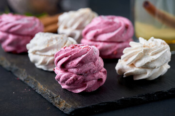 white and pink marshmallows