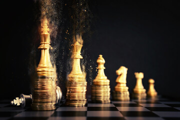 Image of chess game. Business, competition, strategy, leadership and success concept