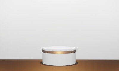 Scene with podium for mock up presentation in minimalism style with copy space, 3d render abstract background