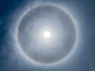 In the sky there was a halo of the sun.