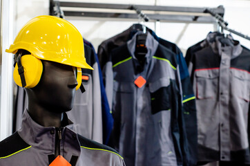 Fototapeta premium Work clothing for sale on the store