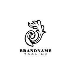 cute acanthus leaf logo ornament icon template vector illustration