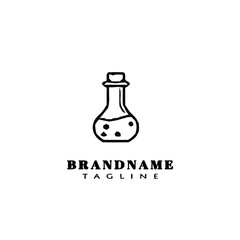 chemical glass bottle with a wooden stopper icon vector illustration