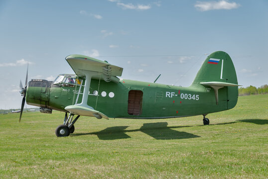 AN-2 airplane prepares for take-off