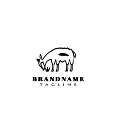 cute alpaca logo template icon vector illustration