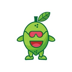 Lime character cartoon getting the idea, cute style , sticker, logo element Premium Vector
