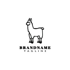 cute alpaca logo template icon vector illustration
