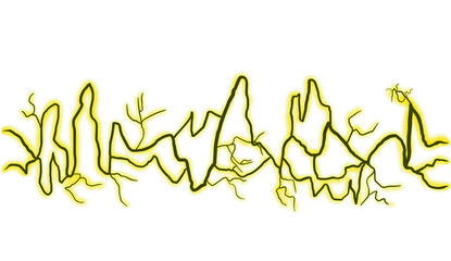 Yellow dark electric line illustration.