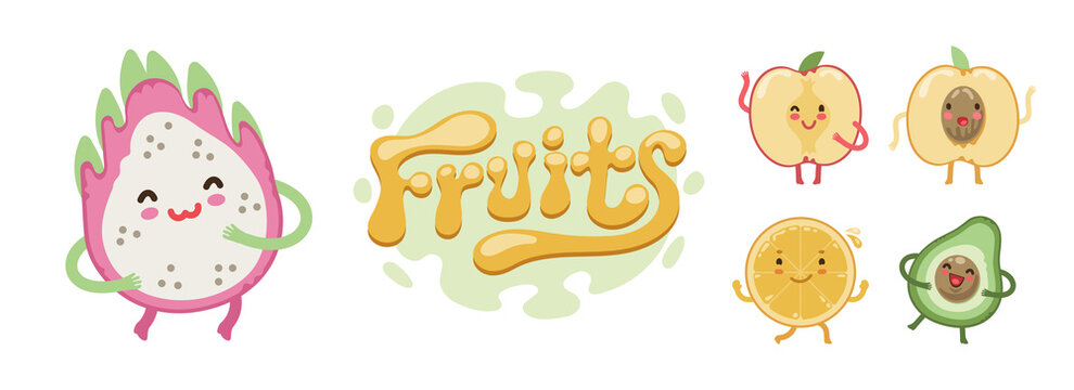 Cute Fruits Emoji Set