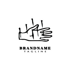 acupuncture hand logo icon design template vector illustration