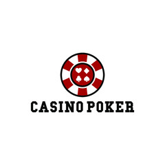 Casino Poker Chips Vector Logo Tamplate Design