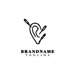 acupuncture ear logo icon design template vector illustration
