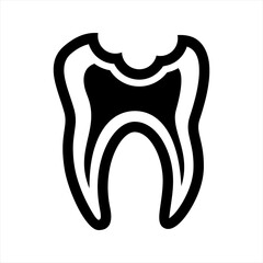 Tooth decay icon, vector and glyph