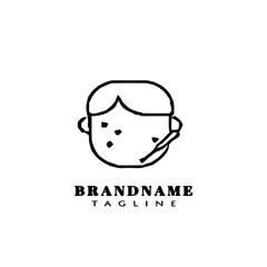 acupuncture face logo icon design template vector illustration