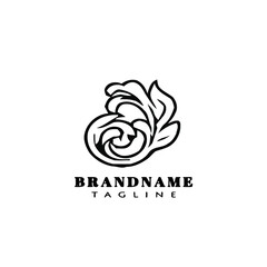 acanthus leaf logo icon design template vector illustration