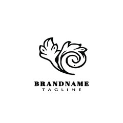 acanthus leaf logo icon design template vector illustration