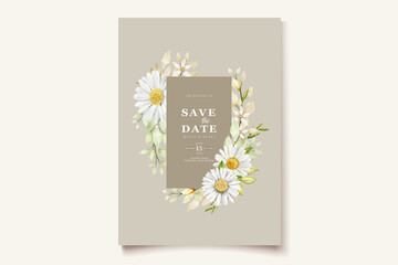 Summer watercolor chrysanthemum flower card set